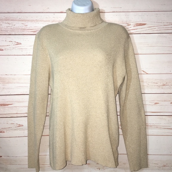 Style & Co. Sweaters - Style & Co.Metallic Gold Turtleneck Rib Sweater ⬇️